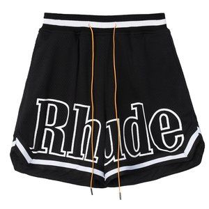 Rhude Summer Double Layer Breathable Printed Five Points Mesh Pants